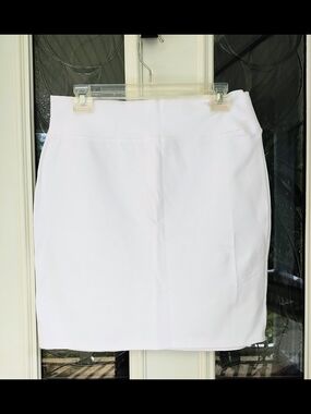 Sweet White Stretch A-Line Skirt, Size XL
